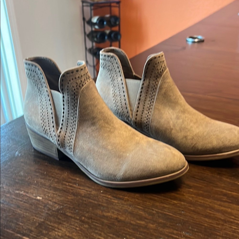 Taupe Suede Ankle Boots